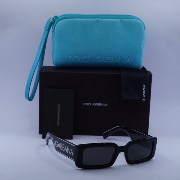 Dolce & Gabbana DG6187 501/87 Rectangle Sunglasses - Black/Grey - Picture 1 of 12